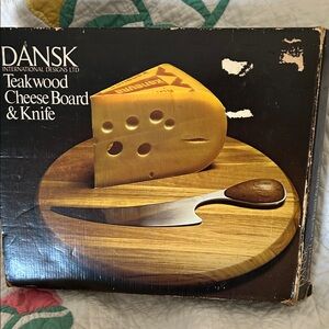 Dansk Teakwood Cheese Board with Knife